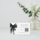 Carte D'accompagnement Registre de code QR de mariage avec ruban noir mod (Debout devant)