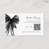 Carte D'accompagnement Registre de code QR de mariage avec ruban noir mod (Devant)