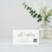Carte D'accompagnement Registre de code QR du Baby shower de script vert (Debout devant)