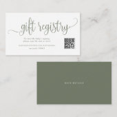 Carte D'accompagnement Registre de code QR du Baby shower de script vert (Devant / Derrière)