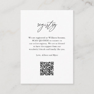 Carte D'accompagnement Registre de code QR du Mariage de calligraphie élé