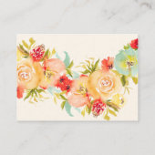 Carte D'accompagnement Registre de la douche de la nuptiale à aquarelle f (Dos)