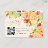 Carte D'accompagnement Registre de la douche de la nuptiale à aquarelle f (Devant)