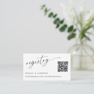 Carte D'accompagnement Registre de mariage à code QR Calligraphie délicat