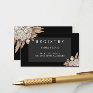 Carte D'accompagnement Registre de mariage à la rose blanche botanique no