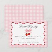 Carte D'accompagnement Registre de mariage à l'arc enrubanné Coquette Ros (Devant / Derrière)