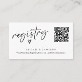 Carte D'accompagnement Registre de mariage avec code QR moderne et écritu (Devant)