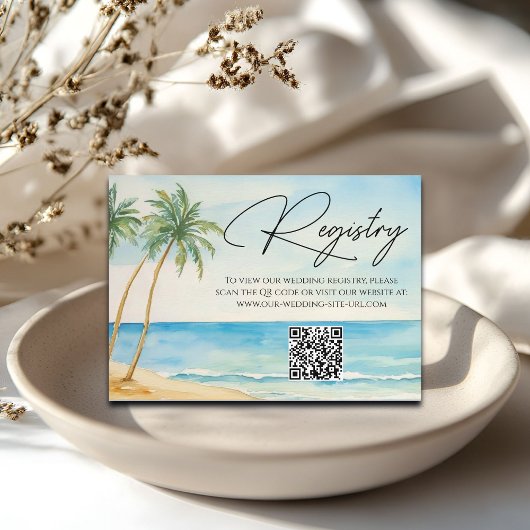 Carte D'accompagnement Registre de mariage avec code QR pour cadeaux de m