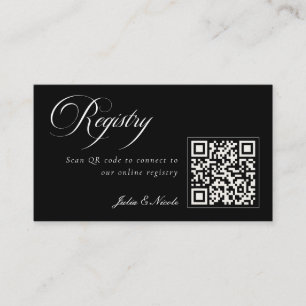 Carte D'accompagnement Registre de mariage classique code QR noir ivoire