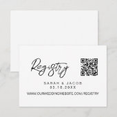 Carte D'accompagnement registre de mariage code QR écriture moderne perso (Devant / Derrière)