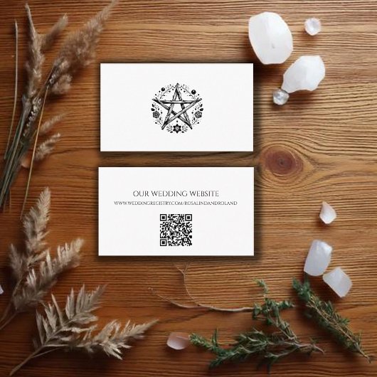 Carte D'accompagnement Registre de mariage Code QR Romantique Païen Wicca