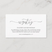 Carte D'accompagnement Registre de Mariage de script minimal simple (Devant)