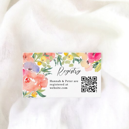 Carte D'accompagnement Registre de mariage floral bohème lumineux et auda