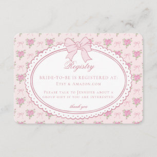 Carte D'accompagnement Registre de mariage floral fantaisiste vintage ros