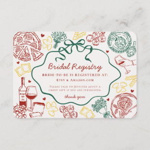 Carte D'accompagnement Registre de mariage italien Pasta Thats Amore