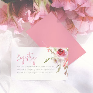 Carte D'accompagnement Registre de Mariage Jardin de Fleurs à l'Aquarelle
