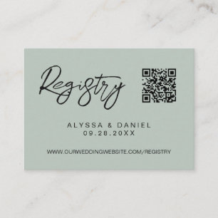 Carte D'accompagnement Registre de mariage personnalisé avec QR code mode