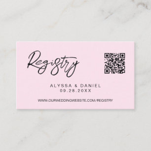 Carte D'accompagnement Registre de mariage personnalisé petit code QR mod