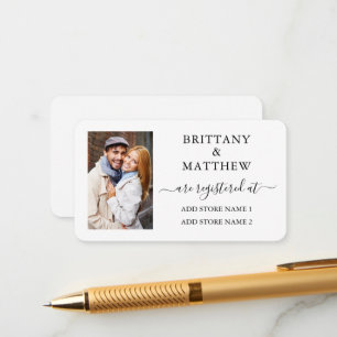 Carte D'accompagnement Registre de mariage photo calligraphie moderne