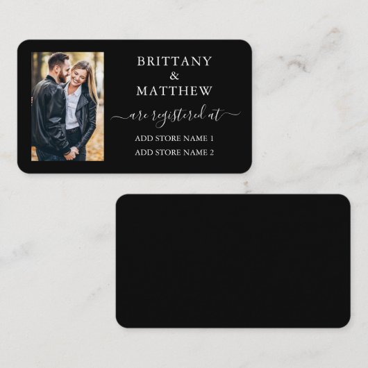 Carte D'accompagnement Registre de mariage photo calligraphie moderne noi (Devant / Derrière)