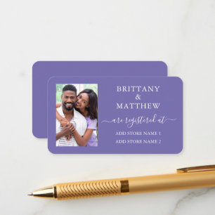 Carte D'accompagnement Registre de mariage photo calligraphié Pervenche