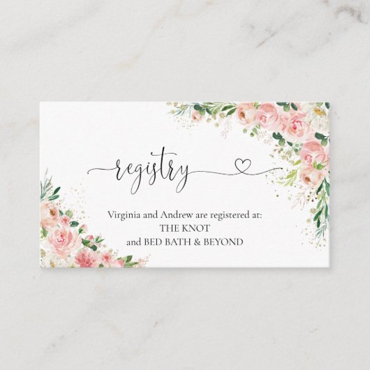 Carte D'accompagnement Registre de Mariage Rose Gold et Rose Carmin (Devant)