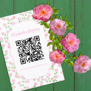 Carte D'accompagnement Registre de mariage rose Love Is In Bloom