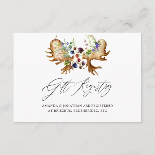 Carte D'accompagnement Registre de mariage rustique à l'aquarelle pour ma (Devant)