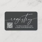 Carte D'accompagnement Registre de mariage simple avec QR Code manuscrit (Devant)