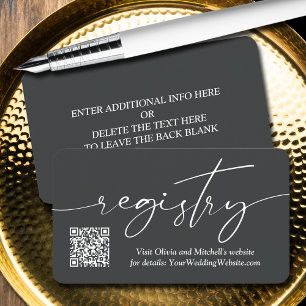 Carte D'accompagnement Registre de mariage simple avec QR Code manuscrit
