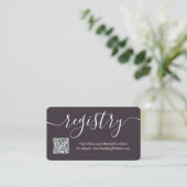 Carte D'accompagnement Registre de mariage simple QR Code écriture manusc (Debout devant)