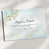 Carte D'accompagnement Registre de Mariage Turquoise Mist Flecks d'or mod