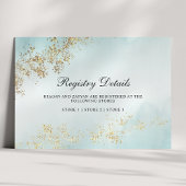 Carte D'accompagnement Registre de Mariage Turquoise Mist Flecks d'or mod