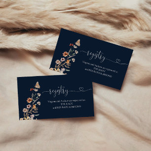 Carte D'accompagnement Registre de salle de mariage Fleur sauvage minuscu