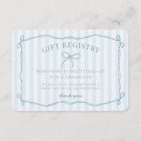 Registre des Baby showers Blue Coquette Bow Pastel