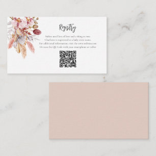 Carte D'accompagnement Registre des Baby showers de Pampas Grass Terracot