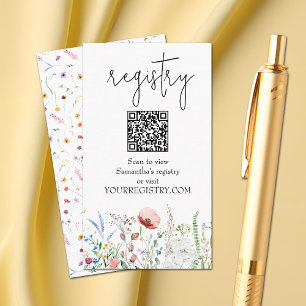 Carte D'accompagnement Registre des Baby showers fleurs sauvages