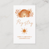 Carte D'accompagnement Registre des baby showers oranges fleuris de Boho (Devant)