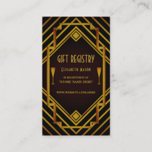 Carte D'accompagnement Registre des cadeaux Baby showers de Gatsby Gold 2