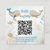 Carte D'accompagnement Registre des cadeaux Code QR Baby shower de balein (Devant)