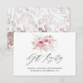 Carte D'accompagnement Registre des cadeaux de Mariage Floral et dentelle (Devant / Derrière)