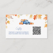 Carte D'accompagnement Registre des cadeaux QR Code Camion bleu Petit Cit (Devant)
