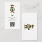 Carte D'accompagnement Registre des cadeaux QR Code Un petit pêcheur (Devant / Derrière)