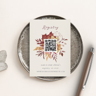 Carte D'accompagnement Registre des douches Fleurs sauvages d'automne Cod