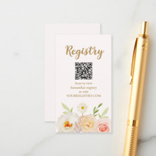 Carte D'accompagnement Registre des Fêtes des mariées de fleurs chic