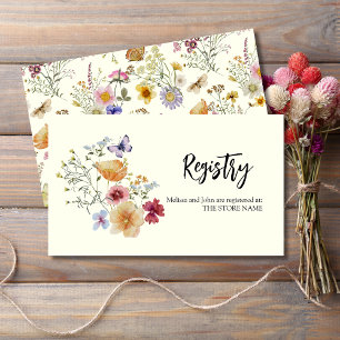 Carte D'accompagnement Registre des Fleurs Sauvages Bohème Rustique