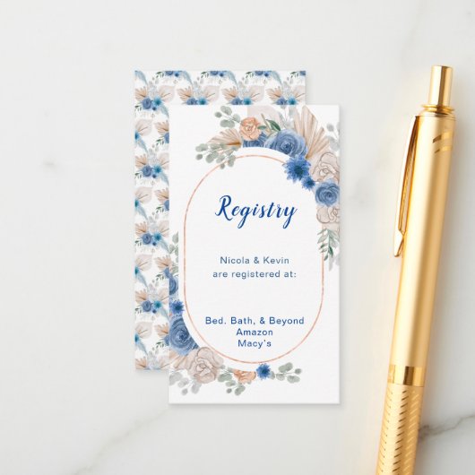 Carte D'accompagnement Registre des Mariages de graisse de la Pampas Bleu (Devant/Arrière en situation)