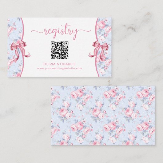 Carte D'accompagnement Registre des Mariages de la Bow rose Rose Chic Sha (Devant / Derrière)