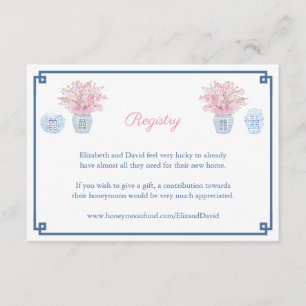 Carte D'accompagnement Registre des Wedding showers bleu rose de la marin