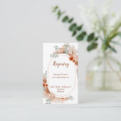 Carte D'accompagnement Registre d'herbe Boho Terracotta Pampas (Debout devant)